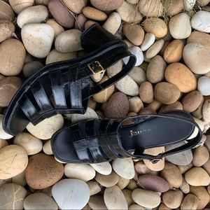 Vintage Strappy Block Heel Sandals, size 8